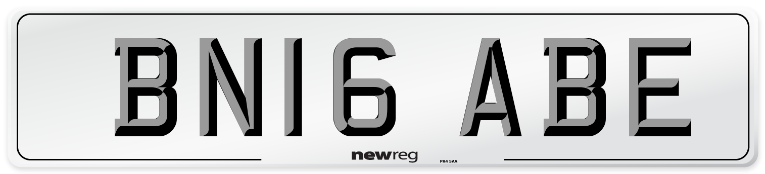 BN16 ABE Number Plate from New Reg